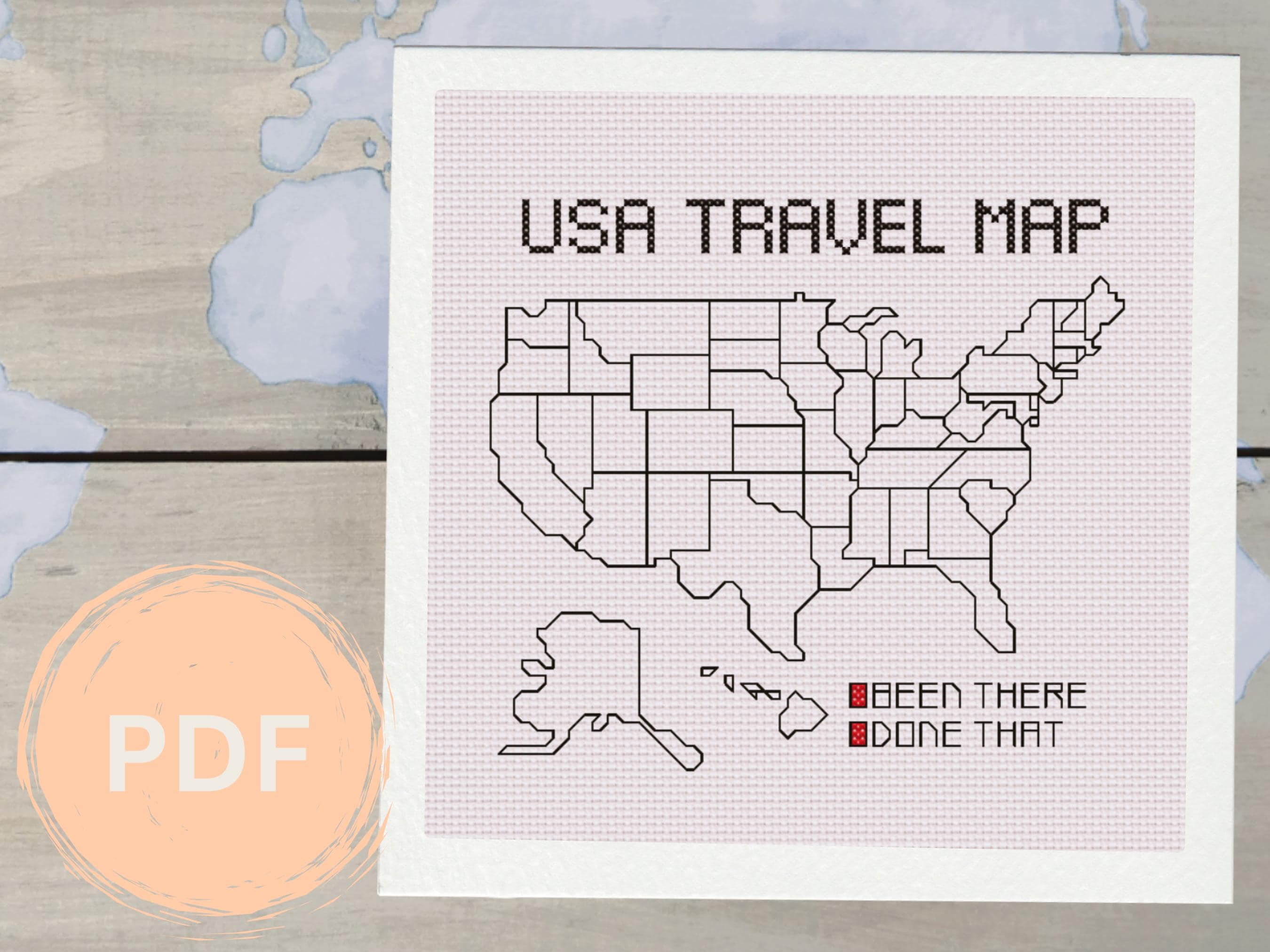 Cross stitch us map - Etsy 日本