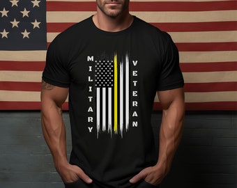 Veteran flag shirt Patriotic shirt Military shirt Yellow Ribbon shirt Veterans Day Gift for Veteran Gift for Army Navy Marines Air force