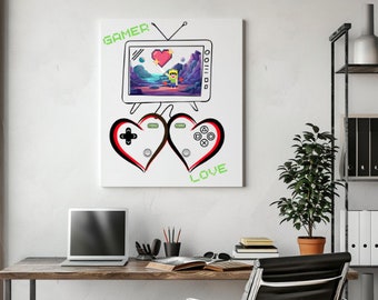 Ultimate Gamer Lover Digital Art Set: PNG, SVG, EPS – Level Up Your Creations with Retro Gaming Love!