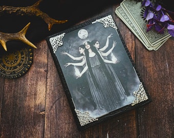 Hekate Spell Book with Text Practical Magic Grand Grimoire Book of Shadows for Sale New Witch Triple Goddess 8 by 6 in. WitchOnlyShop