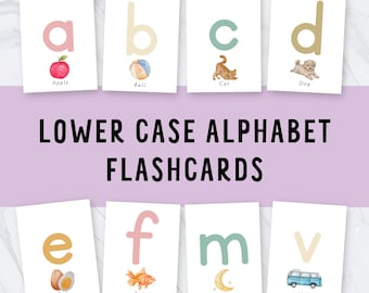 Flashcards phonétiques minuscules de A à Z : cartes A4 imprimables Montessori (téléchargement numérique)