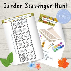 Nature Scavenger Hunt for Kids, Garden Activity, Hike Activity, Nature Hunt, Kids Outdoor Activity, Nature Walk Activity, Egg Carton Craft