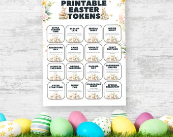 PRINTABLE EASTER Tokens for Kids, 16 Tokens, Printable Tokens, Kids Holiday fun, Printable Gift, Instant Download Pdf