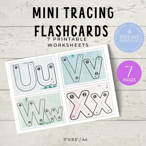 A–Z Mini Alphabet Tracing Cards | Handwriting Practice Flashcards | Printable Educational Activity | Early Learning | Homeschool