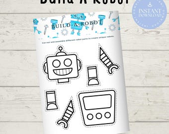 Bygg en robotaktivitet: Utskrivbart robotarbetsblad (PDF-mönster)