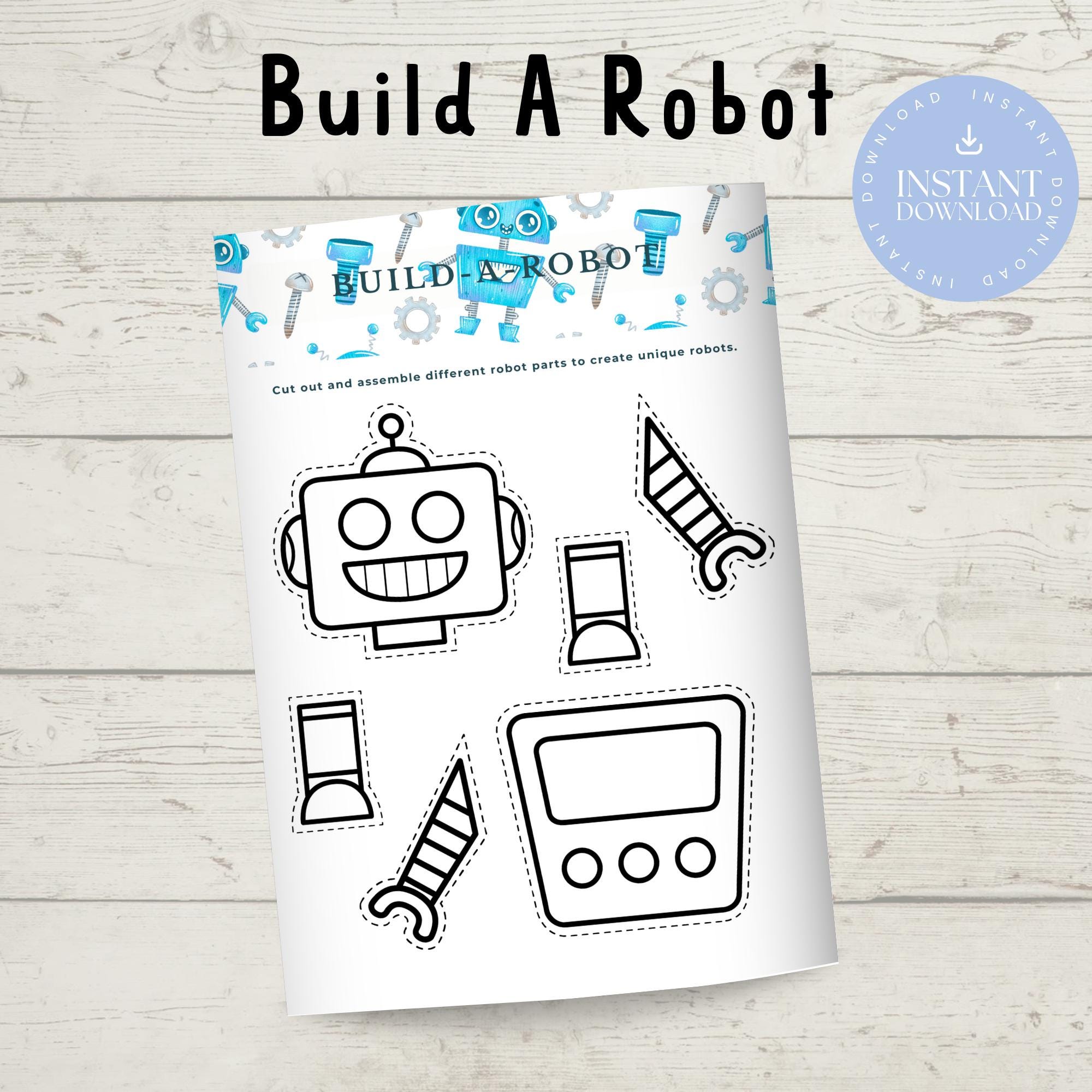 Build a Robot Activity: Printable Robot Worksheet (PDF Pattern) - Etsy