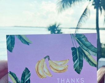 Tropical Thank you card Destination Wedding thank you note tropical bachelorette Miami style thank you card Beach party thank you note