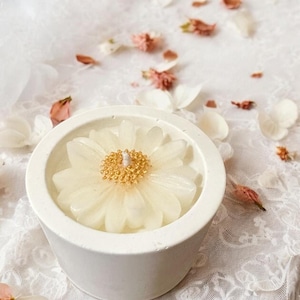 Personalization Handmade Candle Votive in Flower Design Container - Decorative Candle Jar with Handcrafted Flowers - Home Decor