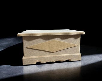 Handmade Raw Wood Box - Small Storage Organizer 22x15 cm