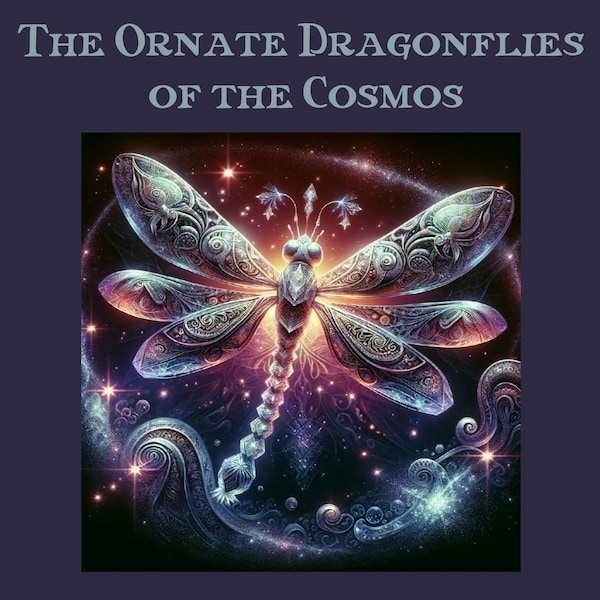 Dragonflies of the Cosmos - Digital Art Bundle for Printables and Crafts - 3 High-Quality PNG Images