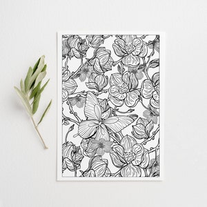 Elegante inspirada en la naturaleza/ Tarjeta artística A6/ Calidad premium hecha a mano/Delicado diseño floral y mariposa/Tarjeta de felicitación general/Tarjeta de cumpleaños