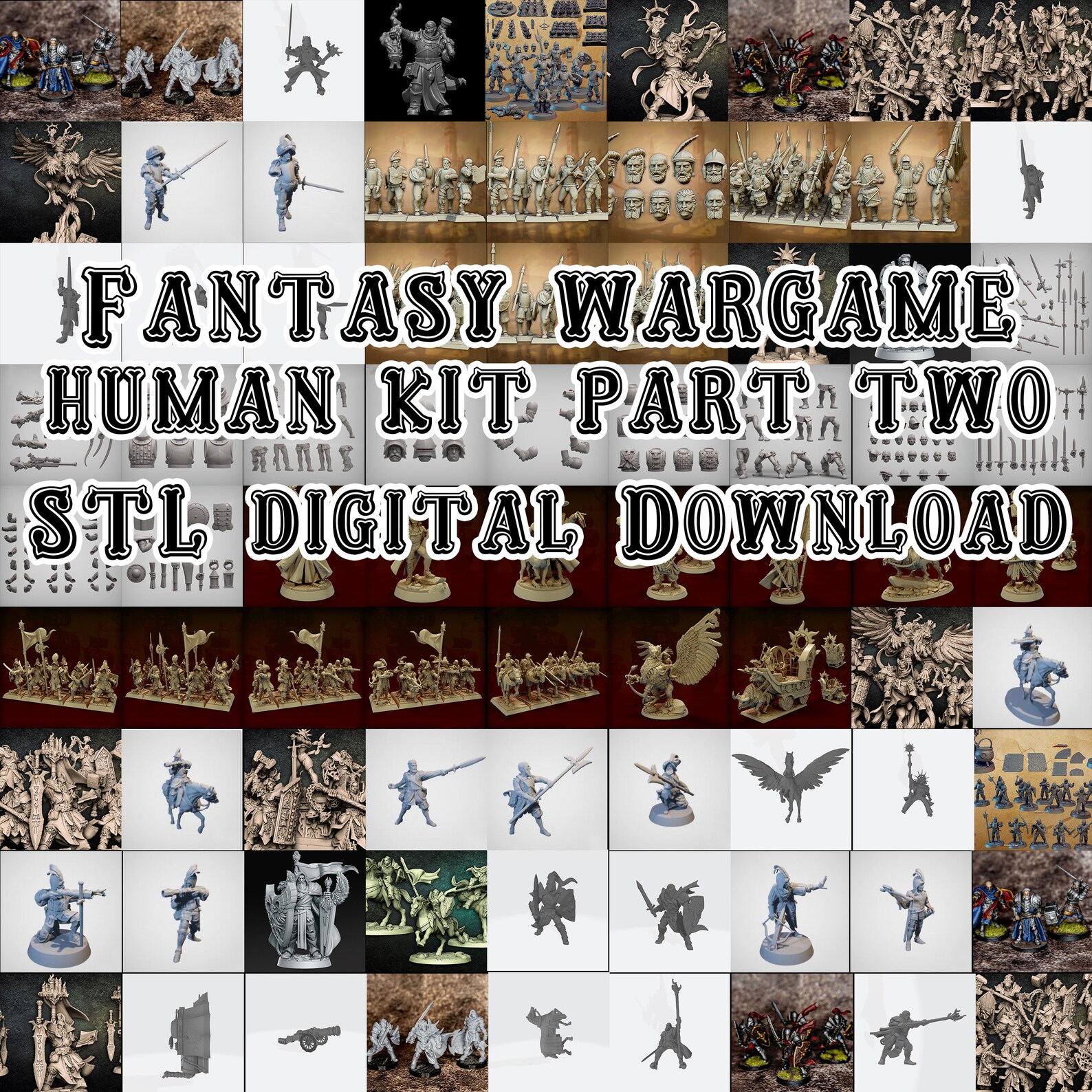 Fantasy Wargame Stl Human Medieval Empire Stl Medieval Knights on Foot ...
