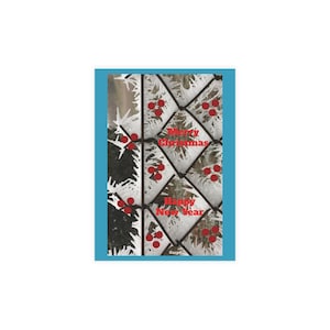 White red - Christmas Greating Card with frost sculptures motif Fine art image print decorative natural & unexpected illustration Coryn.