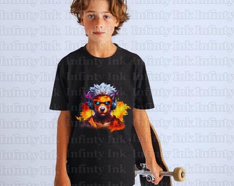 Fox with Headphones Clipart: T-Shirt Design, SVG & PNG (Digital Download)