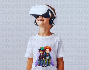 Hip-Hop Cartoon Kids Streetwear T-Shirt Design (SVG & PNG Digital Downloads)