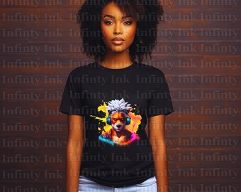 Fox Headphones T-Shirt Design: Clipart SVG & PNG (Digital Download)