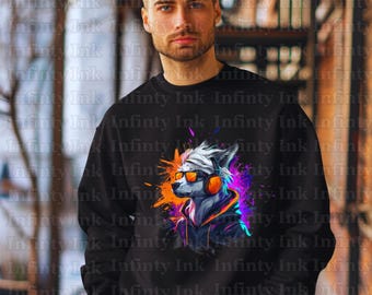 Dog with Headphones Splash Art: T-Shirt Design (SVG & PNG)