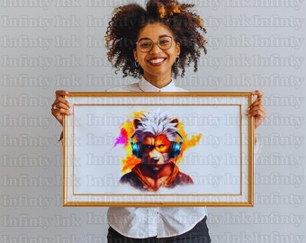 Fox with Headphones Clipart: T-Shirt Design, SVG & PNG (Digital Download)