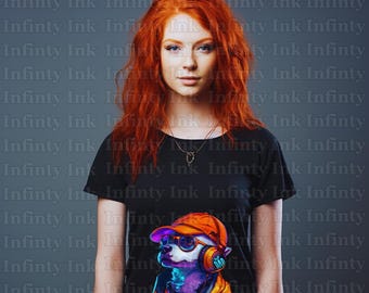 Dog Wearing Headphones T-Shirt Design l Svg & Png Transparent Images l Digital Downloads