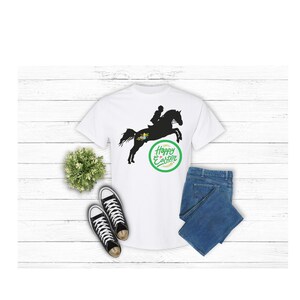 Horse Jumping Tshirt, Youth Horse Jumping shirt, Adult Horse Shirt, Easter Horse shirt, Fun Horse TShirt, Equestrian Horse Shirt, Easter image 2