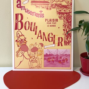 Cartel publicitario vintage del parque de atracciones Boulanger Fair, 1970