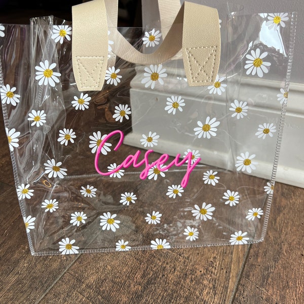 Personalized Jelly Bag, Custom Kids Daisy Bag, Beach Bag, Bridesmaid Gifts, Flower Girl Gift, Custom Jelly Bag