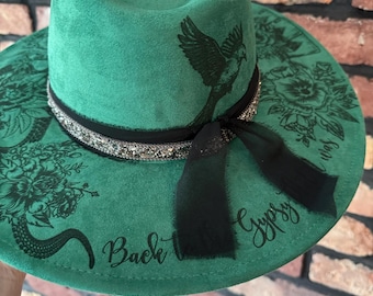 Stevie Nicks-hoed, Gypsy that I Was, Witchy-hoed, mystieke accessoires, unieke steampunk-hoed, hoeden met grote rand