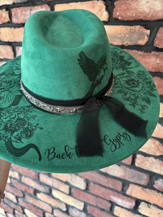 Stevie Nicks Hat, Gypsy that I Was, Witchy Hat, Mystical Acessories, Unique Steampunk Hat, Large Brim Hats