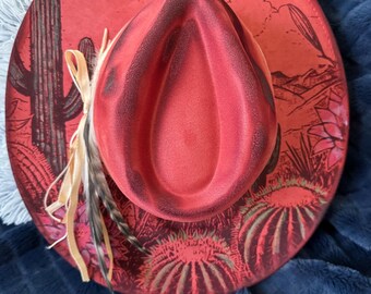 Op maat gegraveerde cowgirl-hoed: western bruidsaccessoire herfst