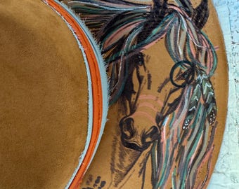 Custom Engraved War Horse Cowgirl Hat: Women's Western Concert Hat,