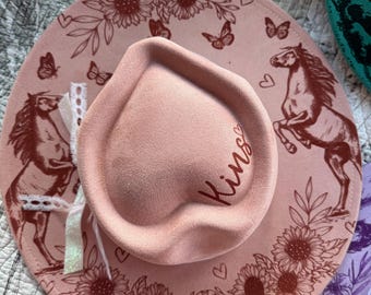 Op maat gegraveerde cowboyhoed met paardenmotief: Western concerthoed voor dames, cowboyhoed voor jongeren, cowboyhoed op maat