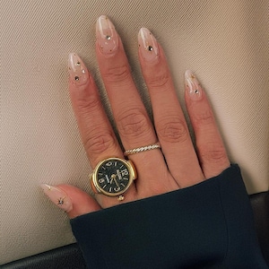 Vintage Mini Ring Watch Clock: Adjustable Trendy Gift Ring