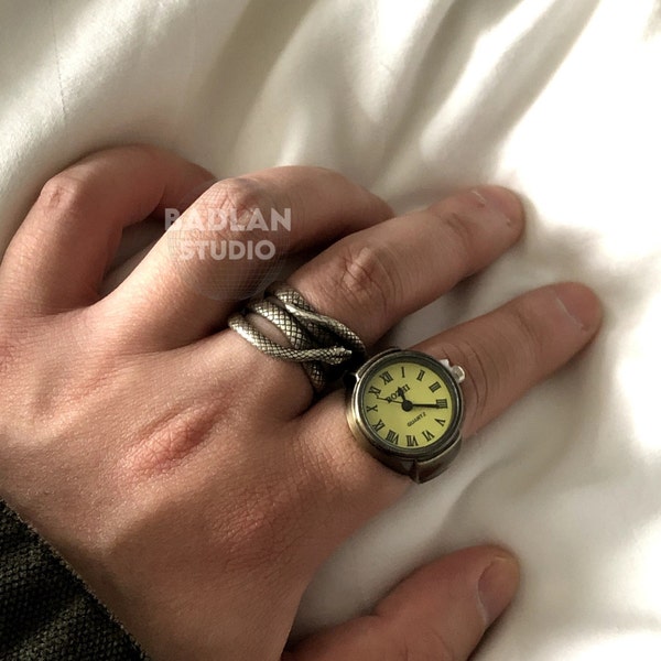 Vintage Mini Roman Numeral Ring, Vintage Watch Ring, Unique Rings, Quartz Ring, Steampunk Ring, Adjustable Unique Cool, Unisex Trendy Ring