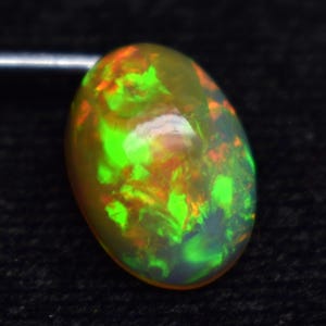 3.40 ct Best Oval Cabochon Cut (14 x 10 x 5.3 mm) Ethiopian Play of Colors Rainbow Opal Natural Loose Gemstone