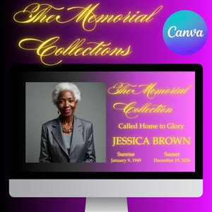 In Loving Memory Photo Collections Template | Memorial Video | Minimalist Celebration of Life | Photo Slideshow Template - Purple