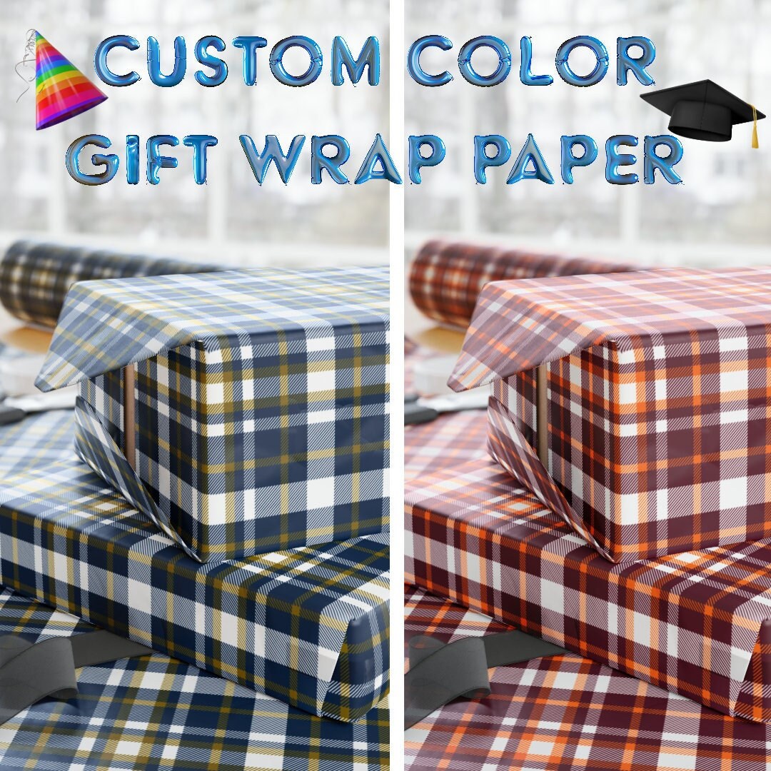 Present Paper Custom Color Gift Wrapping Paper for Graduation From College School Colors Gift Wrap ...