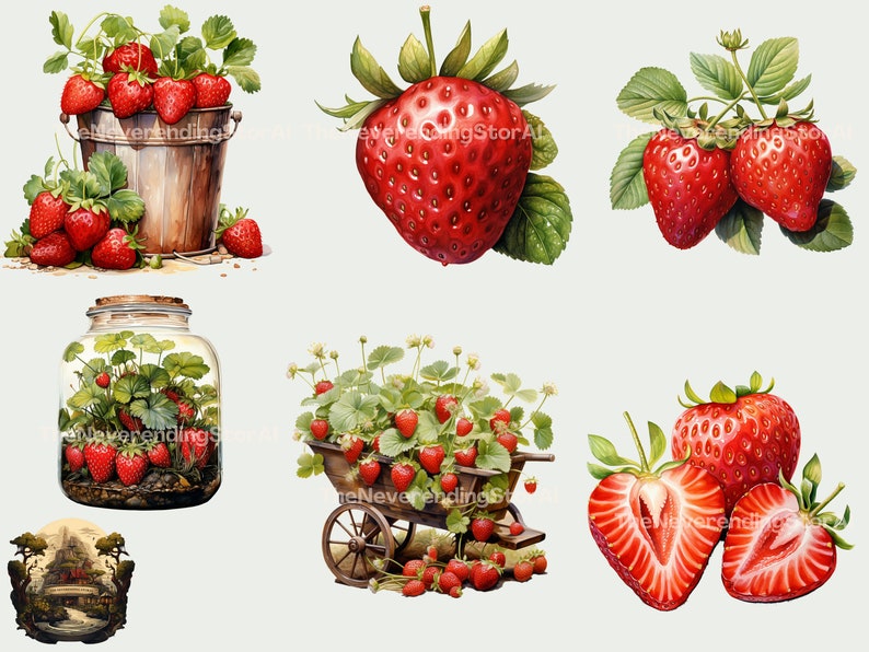 Clipart Strawberry fragaria Ananassa, 20 Images Transparent Background ...