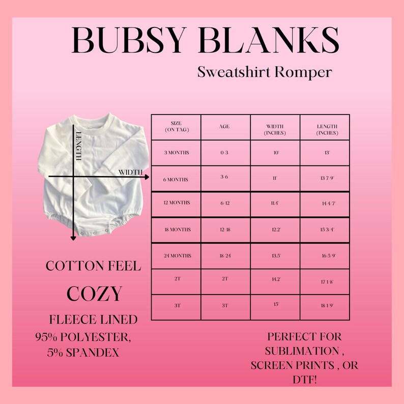Blank Sublimation Baby Sweatshirt Romper, Infant Sublimation Sweatshirt