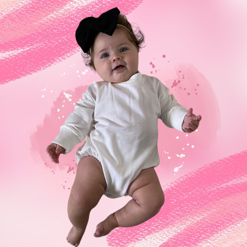 Blank Sublimation Baby Sweatshirt Romper, Infant Sublimation Sweatshirt