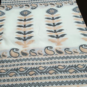Pure Khadi Cotton Tree Mina Achol Saree with Ganga-Jamuna Paar/Handloom Saree