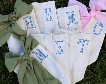 Monogram Canvas Wine Tote: Personalized Two-Bottle Carrier