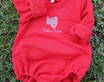 Alabama Embroidered Baby Bubble - Roll Tide Gameday Outfit