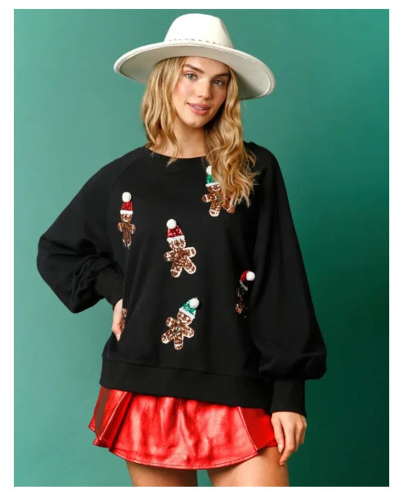 Christmas Clothing Women's Christmas Sequined Sweatshirt Etsy UK Christmas Clothing Women