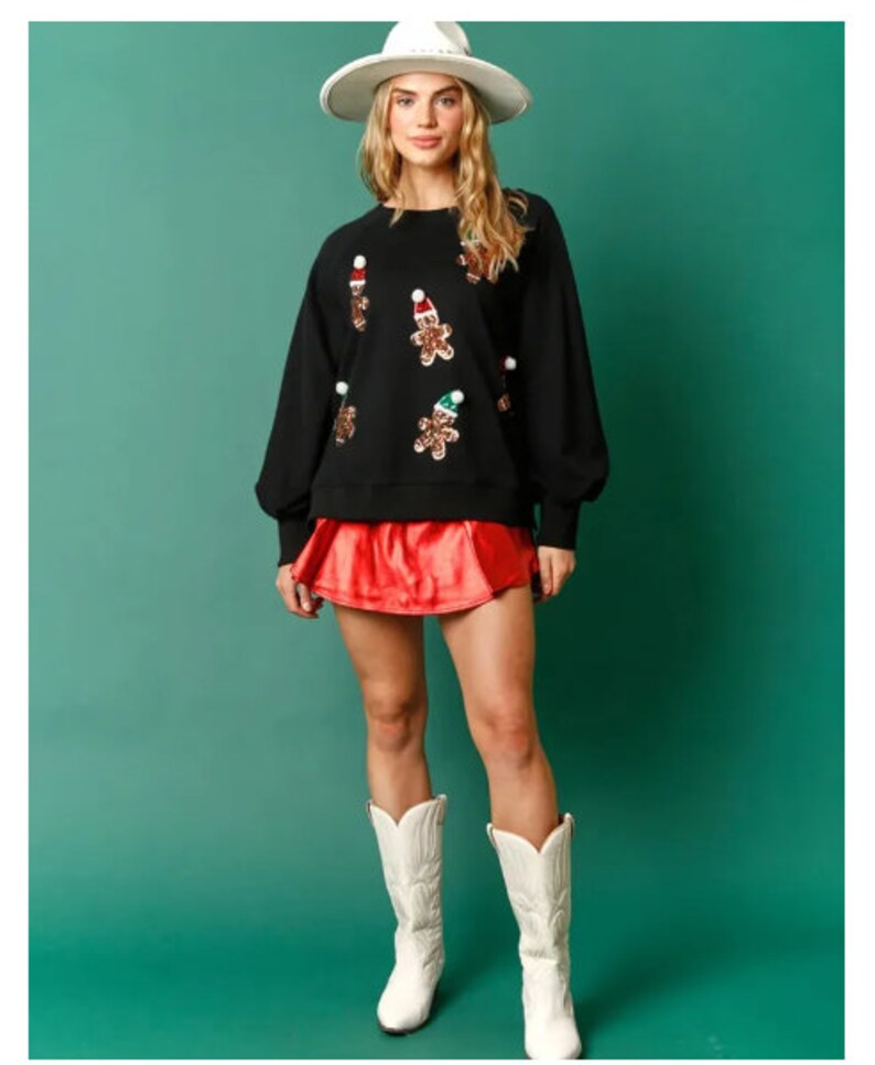 Christmas Clothing Women's Christmas Sequined Sweatshirt Etsy UK