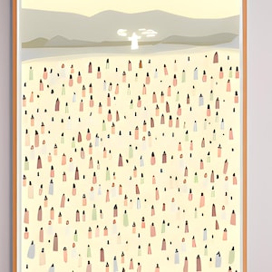 Jesus feeds 5000 - Christian Digital Art - Digital Painting - Jesus Provision - 5 loaves and 2 fish