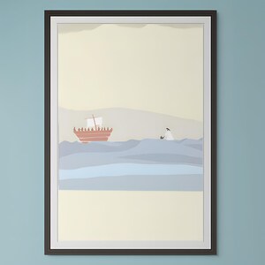 Walking on Water: Inspiring Digital Art of Jesus and Peter for Faith-Filled Decor & Gift