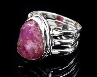Raw Ruby Gemstone Ring Solid 925 Sterling Ring Bohemian Ruby Rough Stone Jewelry Handmade Ring Bridal Wedding Ring For Women Gift Idea