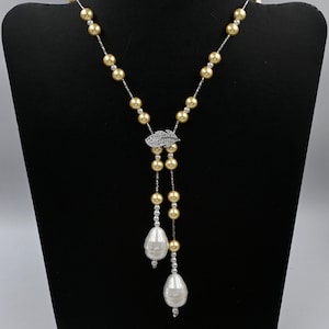 Vintage Yellow Beaded Necklace, Lemon Pearl Necklace, Statement Necklace, Pearl Necklace, Womens Jewelry, Personalized Gift, Gift for Her
