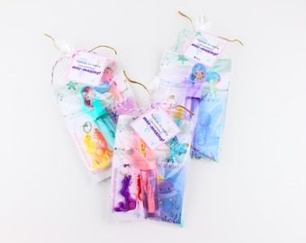 Mermaid Party Favor Bag: Pre-Assembled | Under the Sea Goodies | Bubbles, Keychain, Pen