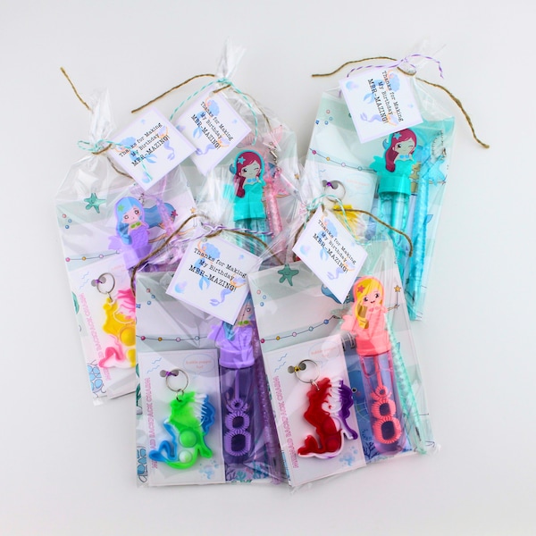 Mermaid Party Favor | Pre-assembled favor | Mermaid & Pirate Party | Mermaid Gift | Little Mermaid Birthday Party | Mermaid Class Handouts